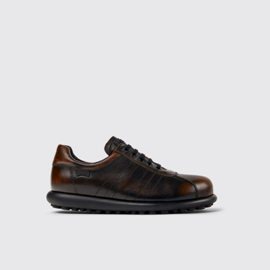 Side view of Pelotas Black-brown leather shoes for men