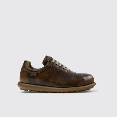 Side view of Pelotas Brown Leather Shoes for Men.