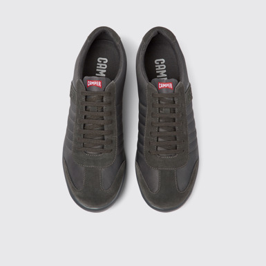 Overhead view of Pelotas XLite Gray textile and nubuck shoes for men