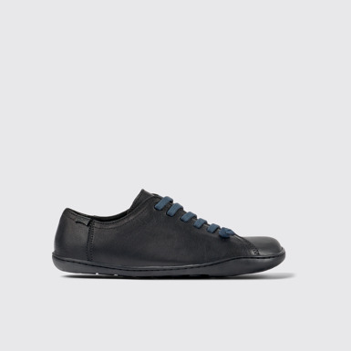 Side view of Peu Black Leather Women's Shoes.