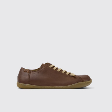 Side view of Peu Brown Leather Shoes for Women.
