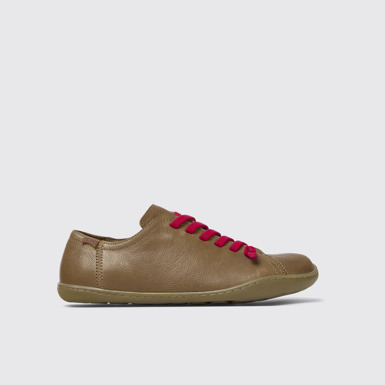 Side view of Peu Brown Leather Shoes for Women