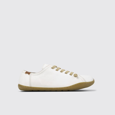 Side view of Peu White Leather Shoes for Women