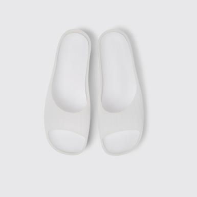 Overhead view of Wabi White monomaterial sandals for women