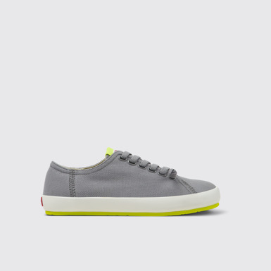 Side view of Peu Rambla Gray Recycled Cotton Women's Sneakers.
