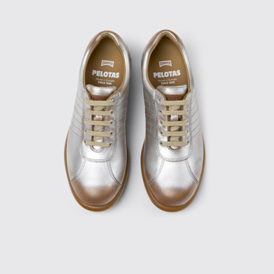 Overhead view of Pelotas Multicolor Leather Shoe for Women.
