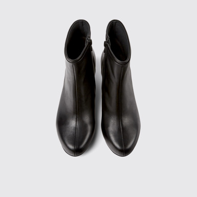 Overhead view of Helena Black Ankle Boots for Women