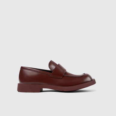 Side view of MIL 1978 Burgundy Leather Loafers