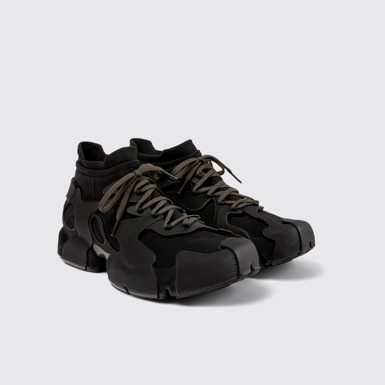 Front view of Tossu Black Caged Sneakers