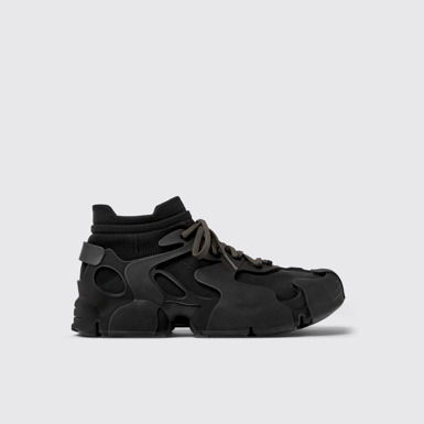 Side view of Tossu Black Caged Sneakers