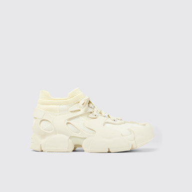 Side view of Tossu White Caged Sneakers