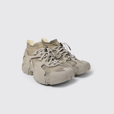 Front view of Tossu x CONCEPT(K) Stone Gray Sneakers