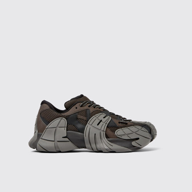 Side view of Tormenta Black and gray sneakers