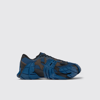Side view of Tormenta Blue and Gray-Black Textile Sneakers