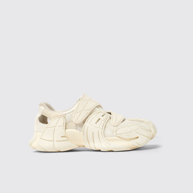 Side view of Tormenta White Textile Sneakers