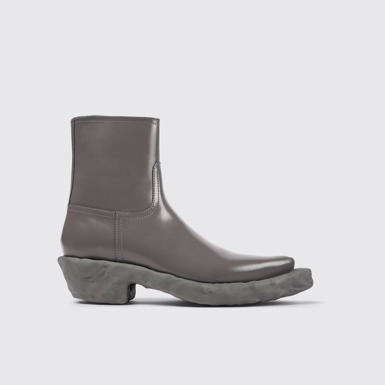 Side view of Venga Gray leather boots