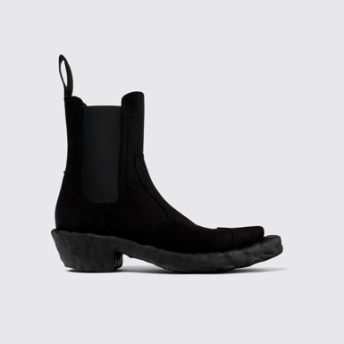 Side view of Venga Black Textile Chelsea Bootie