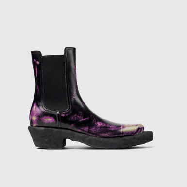 Side view of Venga Three-toned brushed leather boots