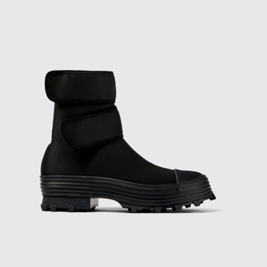 Side view of Traktori Black Textile Medium Boot