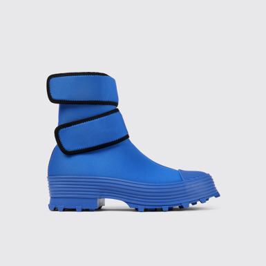 Side view of Traktori Blue Textile Medium Boot