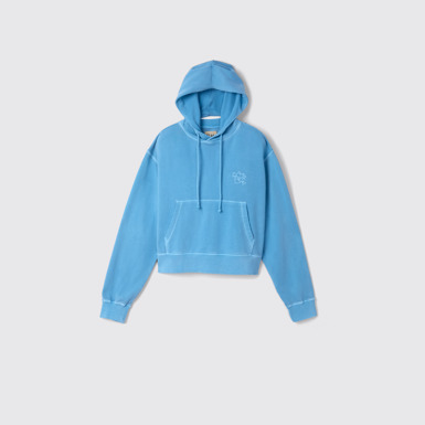 Side view of Hoodie Blue Organic Cotton Hoodie