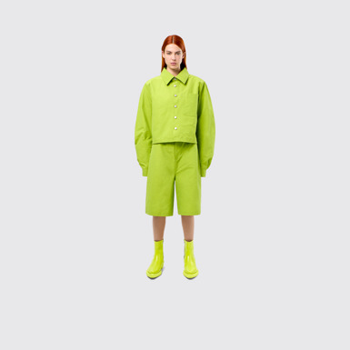 Tech Shorts Short vert en coton et nylon