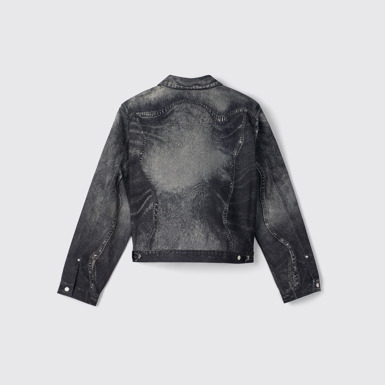 Denim Jacket  Jaqueta de denim negre-gris