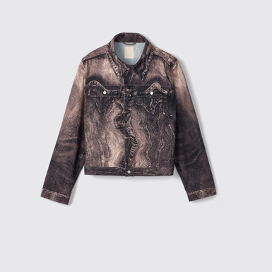 Side view of Denim Jacket Dusty Pink Denim Jacket