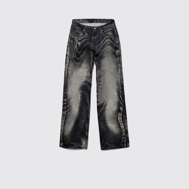 Side view of Denim Jeans Black-Gray Denim Jeans