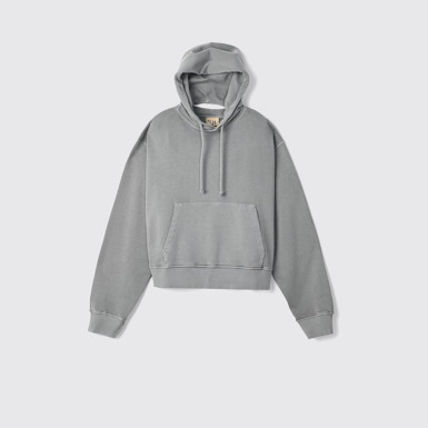 Hoodie Dessuadora ampla amb caputxa amb tint mineral de color gris