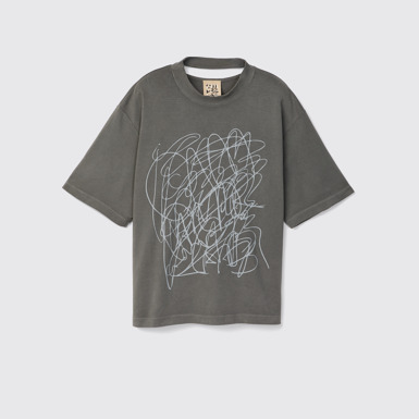 T-Shirt Samarreta ampla amb tint mineral de color negre difuminat