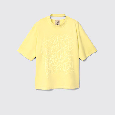T-Shirt Samarreta ampla amb tint mineral de color groc
