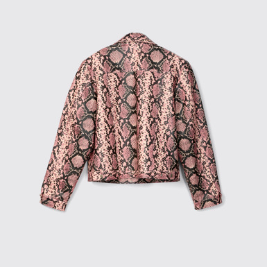 Leather Jacket Jaqueta de pell de serp de color rosa