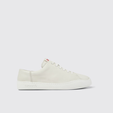 Side view of Peu Touring White Leather Men's Sneakers.