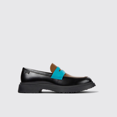 Side view of Twins Multicolored leather loafers for men
