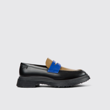 Side view of Twins Multicolored Leather Moccasin for Men