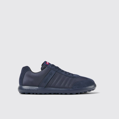 Side view of Pelotas XLF Blue Textile and Nubuck Sneakers for Men.