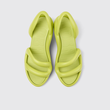 Overhead view of Kobarah Yellow Men's Sandals with EVA Upper.
