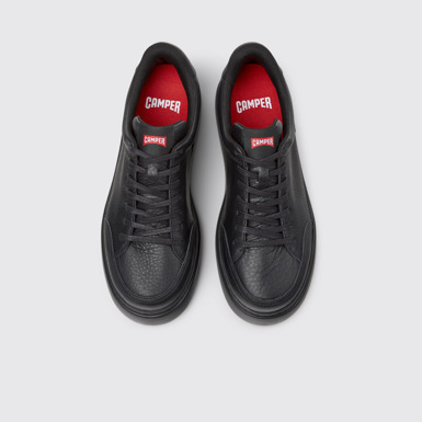 Overhead view of Runner K21 Black leather sneakers for men