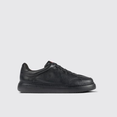 Side view of Runner K21 Black leather sneakers for men