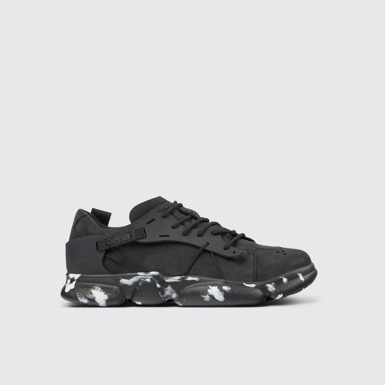 Side view of Karst Black Nubuck/Textile Sneaker for Men