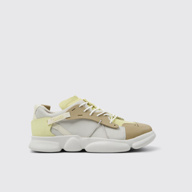 Side view of Twins Multicolor Leather/Textile Sneakers for Men.