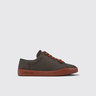 Side view of Peu Touring Gray Recycled PET Sneakers for Men.