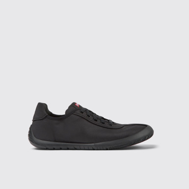Side view of Peu Path Black Recycled PET Men's Sneakers.