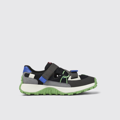 Side view of Twins Multicolored Textile/Leather Sneaker for Men