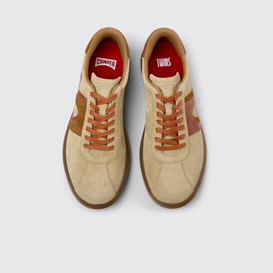 Overhead view of Twins Multicolor Nubuck Sneakers for Men.