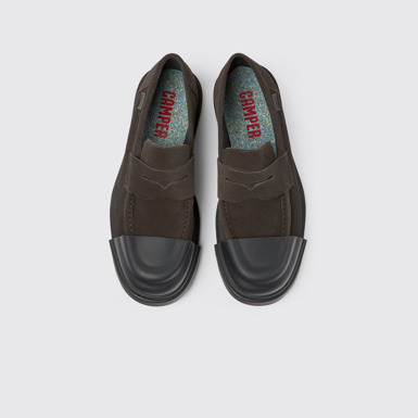 Overhead view of Junction Gray Nubuck Moccasin for Men