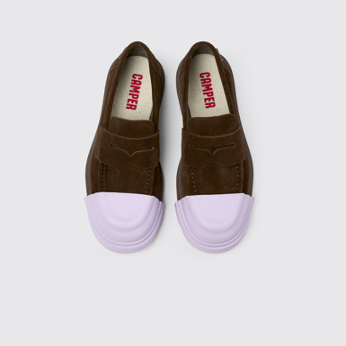 Overhead view of Junction Brown Nubuck Moccasin for Men