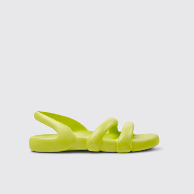 Side view of Kobarah Flat Yellow Sandal.