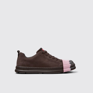 Side view of Junction Runner Brown Nubuck Men's Sneakers.